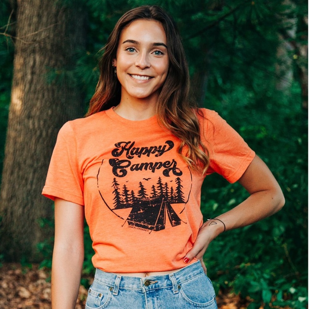 Graphic Tee Happy Camper Printed T-Shirt